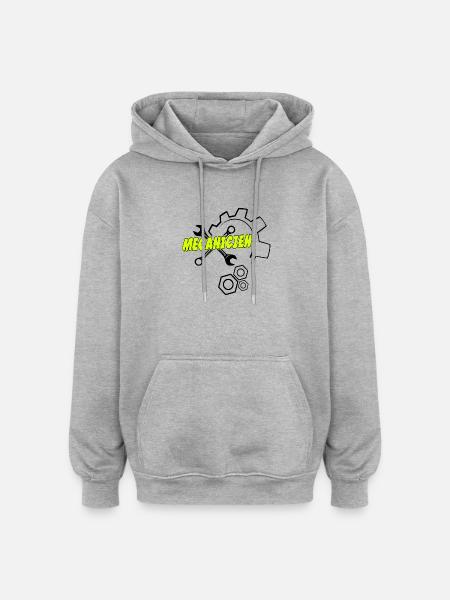 Mécanicien - Sweat à capuche oversize unisexe - gris chiné