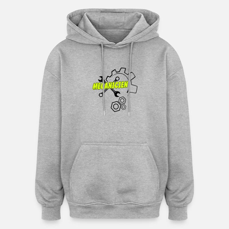 Mécanicien - Sweat à capuche oversize unisexe - gris chiné