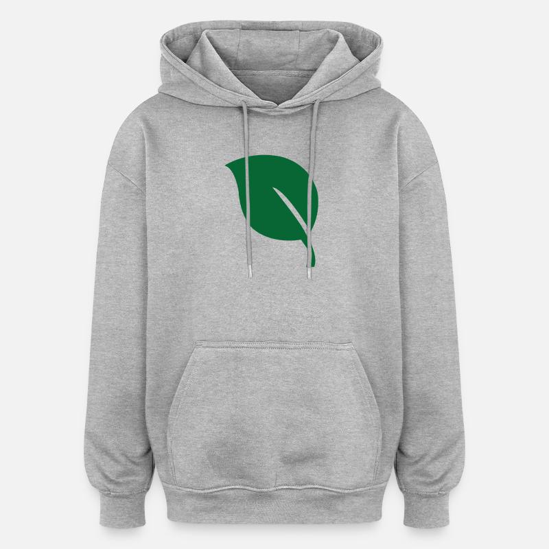 Feuille feuille - Sweat à capuche oversize unisexe - gris chiné