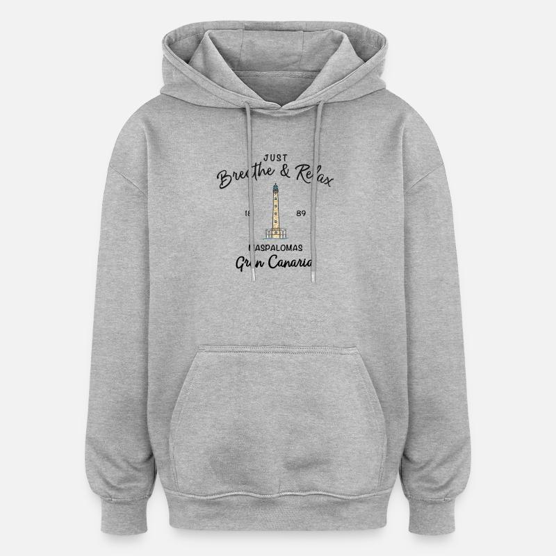 Gran Canaria, Relax, Maspalomas, Espagne - Sweat à capuche oversize unisexe - gris chiné