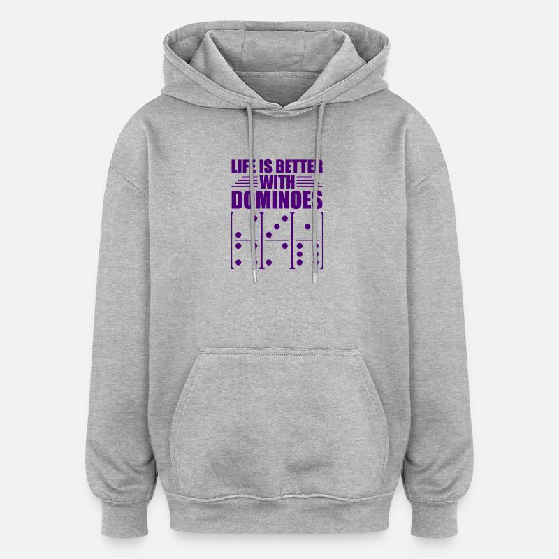 Conception de domino - Sweat à capuche oversize unisexe - gris chiné