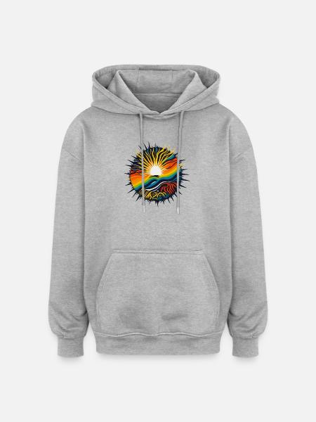 positive energy - Oversized Unisex Hoodie - heather grey