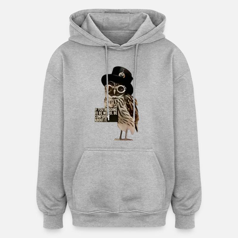 Be Nature - Sweat à capuche oversize unisexe - gris chiné