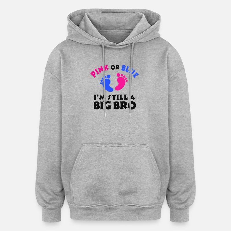 Fier grand frère frère Déclaration d’amour - Sweat à capuche oversize unisexe - gris chiné