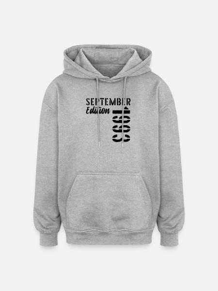 33e anniversaire Septembre 1993 - 33 ans - Sweat à capuche oversize unisexe - gris chiné