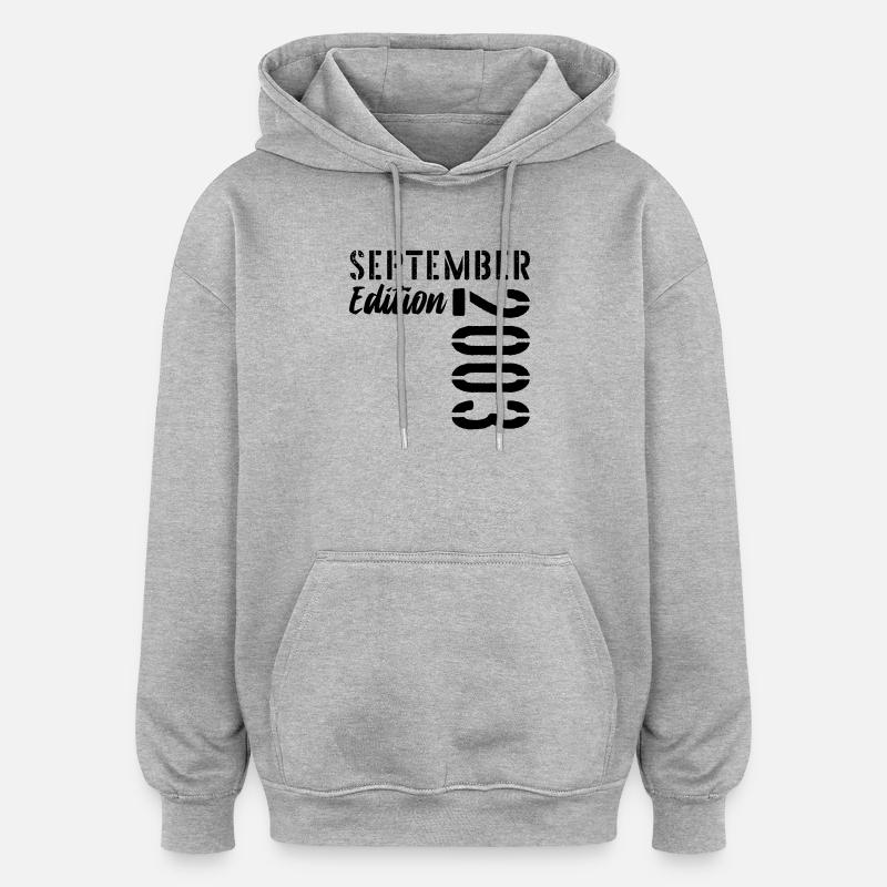 23ème anniversaire Septembre 2003 - 23 ans - Sweat à capuche oversize unisexe - gris chiné