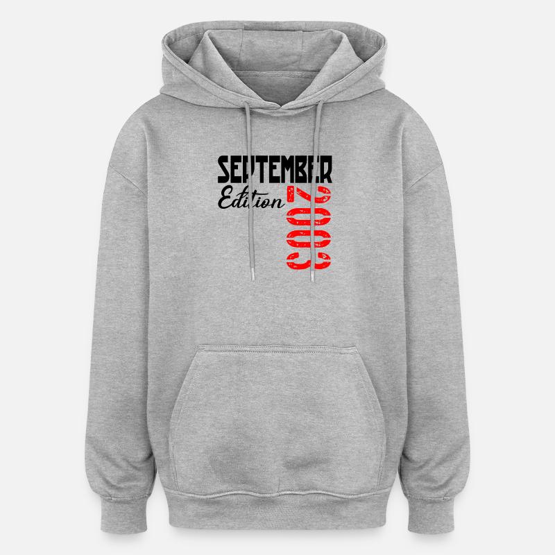 23e anniversaire septembre 2003 - Sweat à capuche oversize unisexe - gris chiné