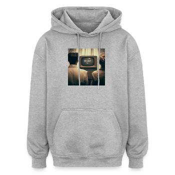 Blödsinn - Oversized Unisex Hoodie - Grau meliert - Vorne - Noah (186cm)