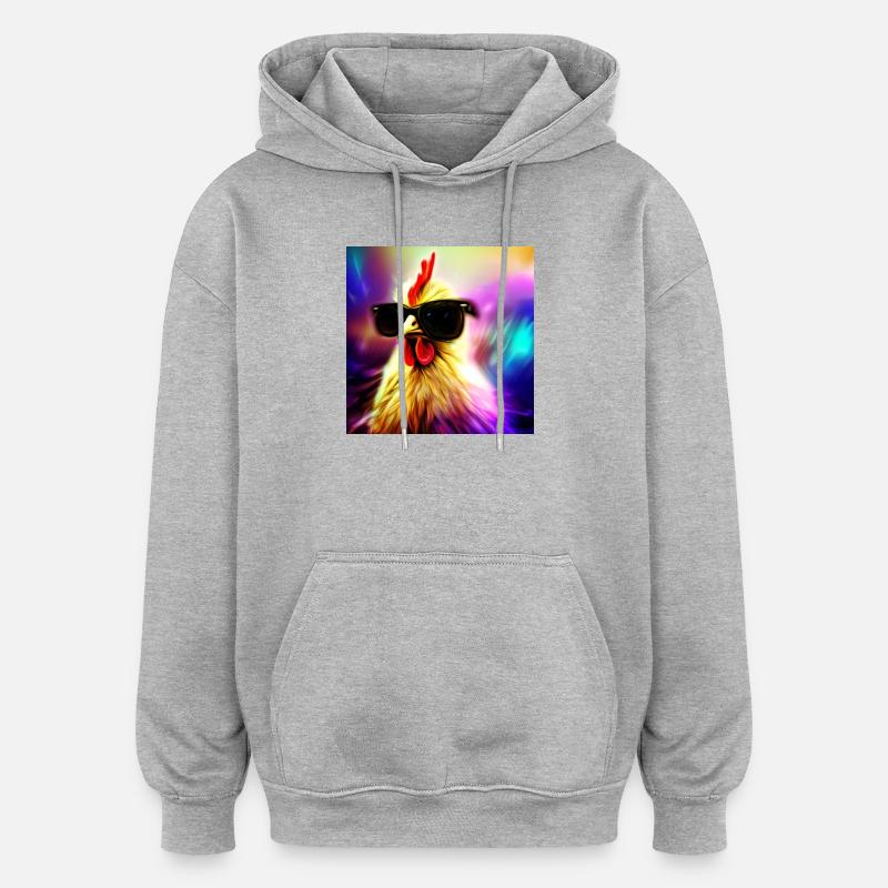 Fancy Chicken II - Oversized Unisex Hoodie - Grau meliert