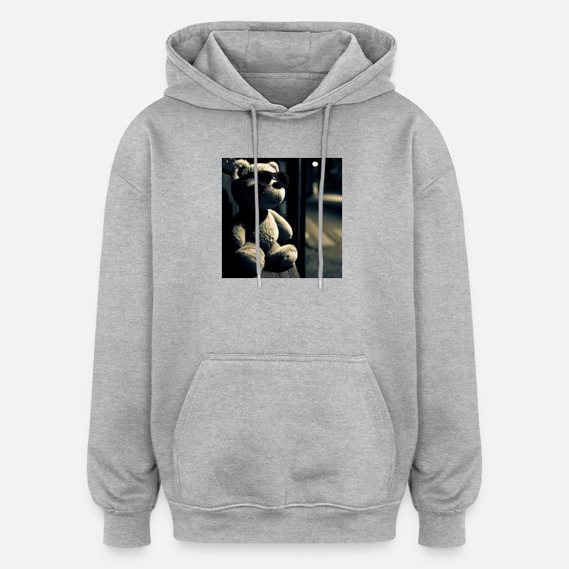 Wating Noir Teddy - Oversized Unisex Hoodie - Grau meliert