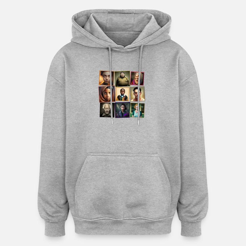 Super Normal 02 - Sweat à capuche oversize unisexe - gris chiné