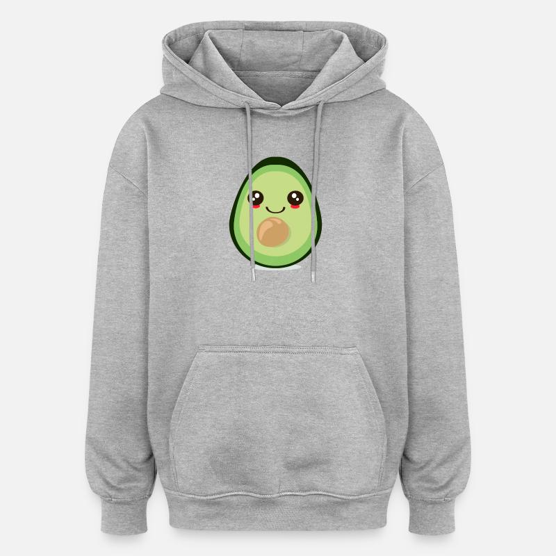 MIGNON FRUIT D’AVOCAT KAWAII - Sweat à capuche oversize unisexe - gris chiné