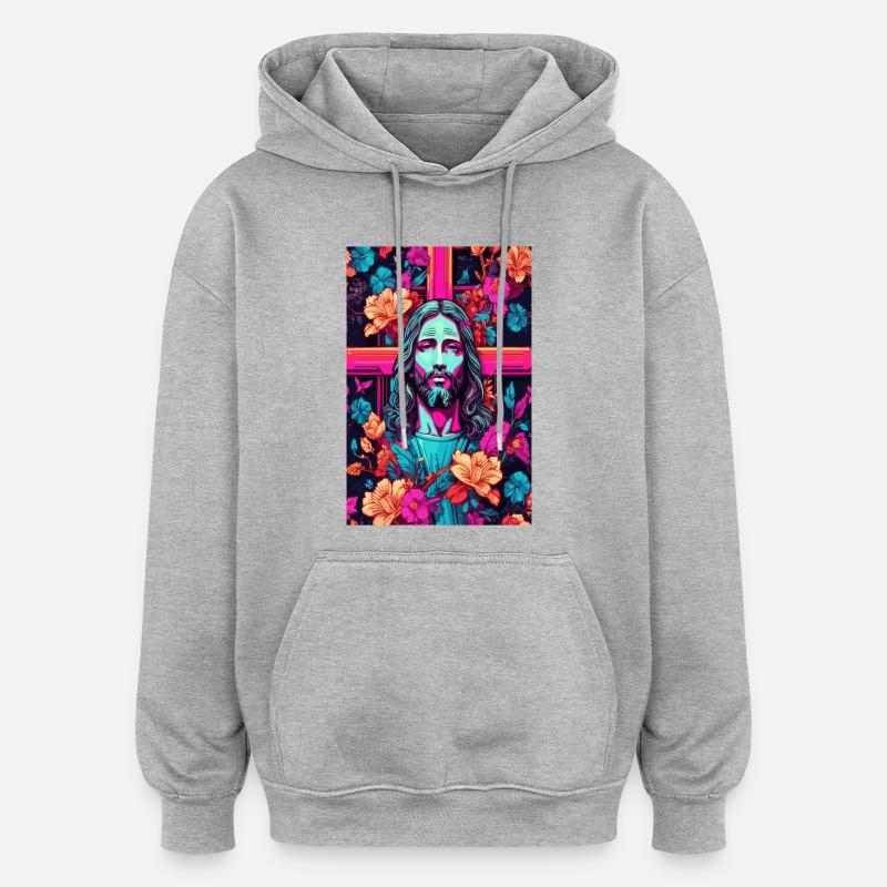 Mon Dieu - Sweat à capuche oversize unisexe - gris chiné