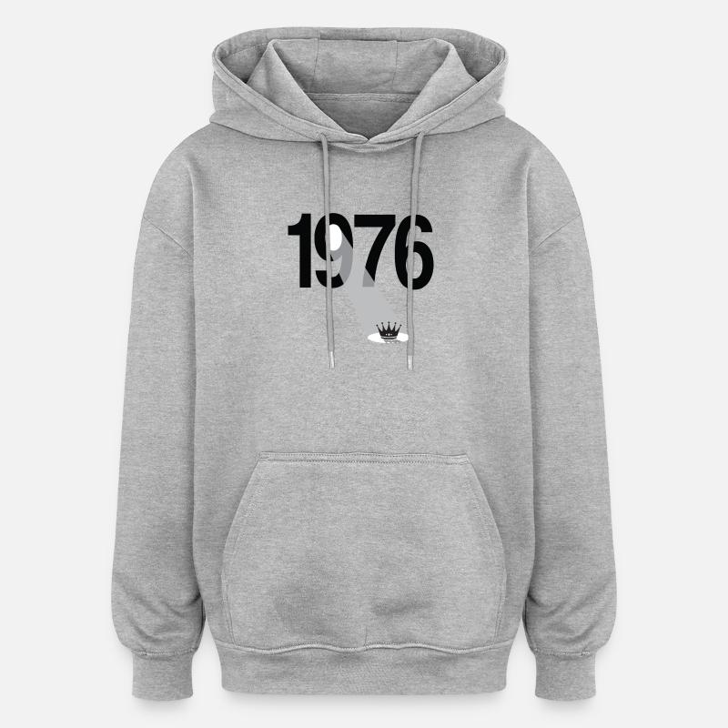 Millésime 1976 - Sweat à capuche oversize unisexe - gris chiné
