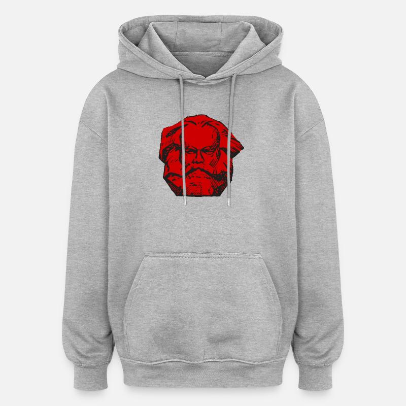 Karl Marx rouge communisme marxisme pull copie - Sweat à capuche oversize unisexe - gris chiné