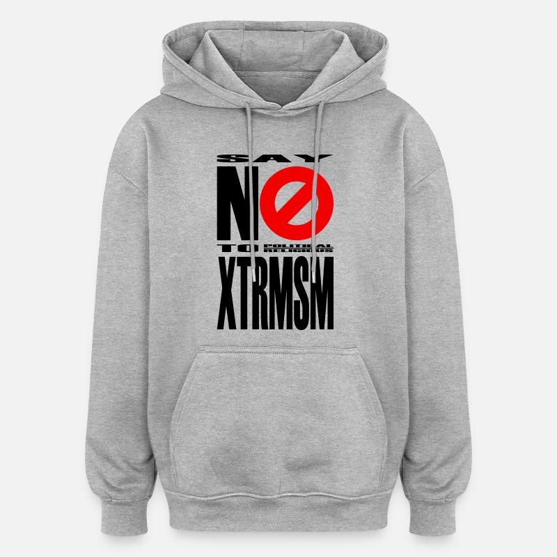 NO2XTRMSM - Sweat à capuche oversize unisexe - gris chiné