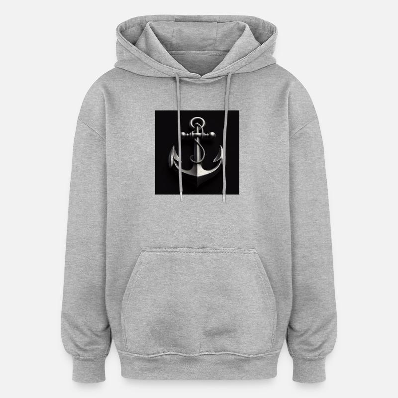 Ancre maritime - Sweat à capuche oversize unisexe - gris chiné