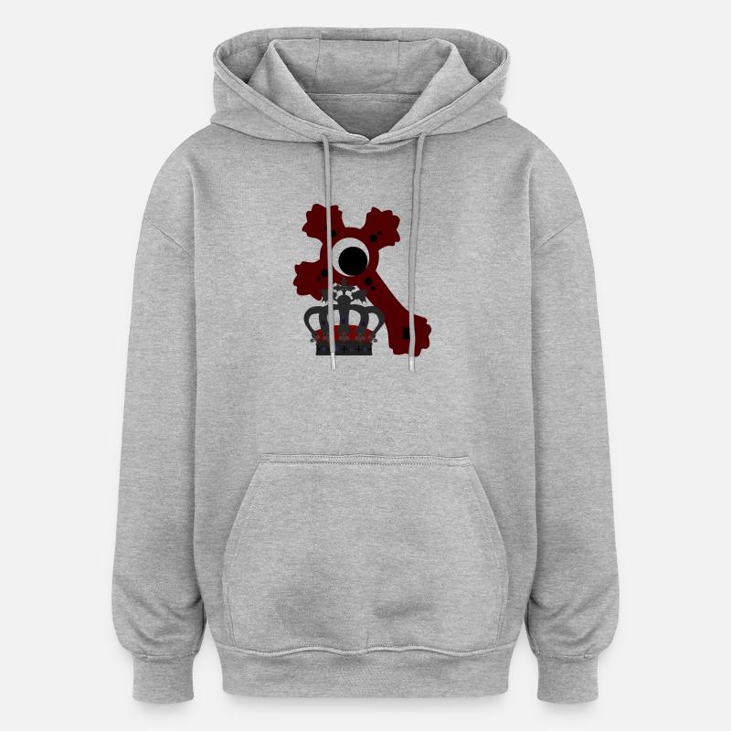 Königs-krone, kreuze, goth, verschenken - Oversized Unisex Hoodie - Grau meliert