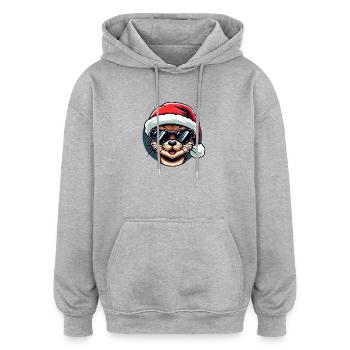 Otter Christmas Trendy | Cool Holiday Sweatshirt - Oversized Unisex Hoodie - heather grey - Front - Noah (186cm)