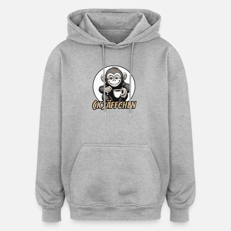 Käffchen - Oversized Unisex Hoodie - Grau meliert
