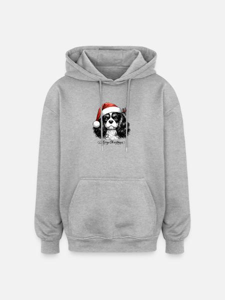 Weihnachtsreiter - Hundegeschenk - Oversized Unisex Hoodie - Grau meliert