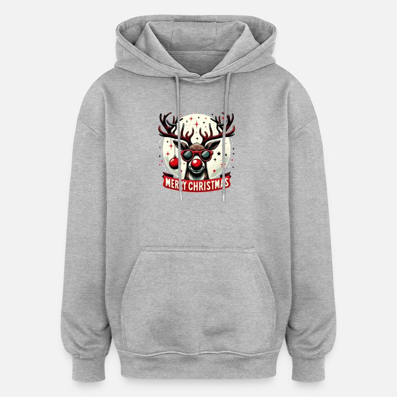 Rentier-Weihnachtsspaß - Original Pullover - Oversized Unisex Hoodie - Grau meliert