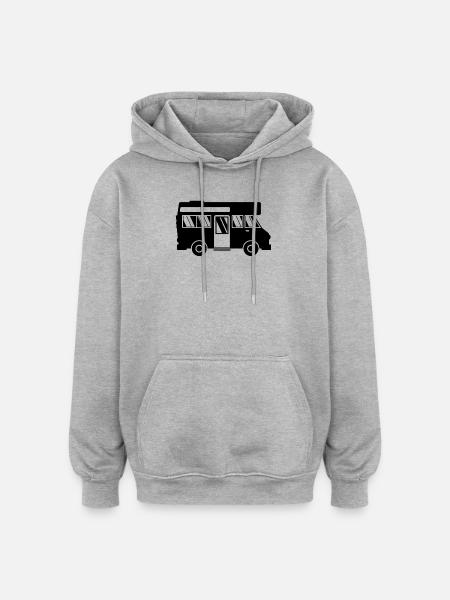 Camper Camping Motorhome Hikers Campsite - Oversized Unisex Hoodie - heather grey
