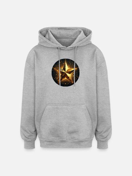 Star, twinkle, gold, galaxy - Oversized Unisex Hoodie - heather grey