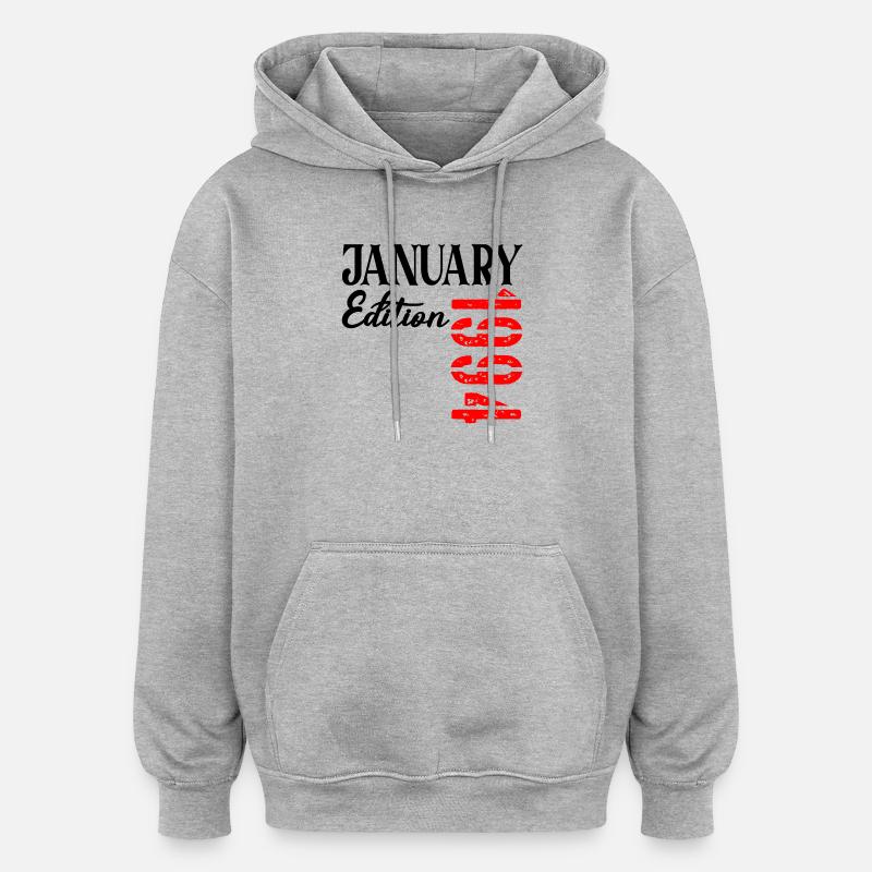 33e anniversaire janvier 1994 - 33 ans - Sweat à capuche oversize unisexe - gris chiné