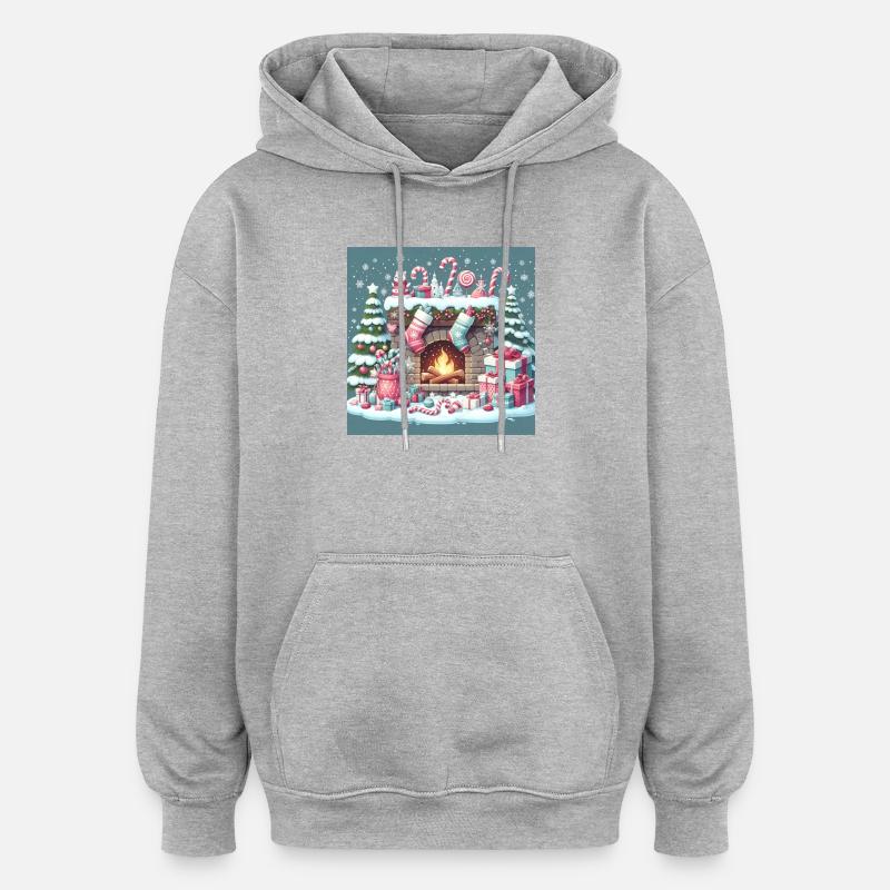 Weihnachts Design 5 - Oversized Unisex Hoodie - Grau meliert