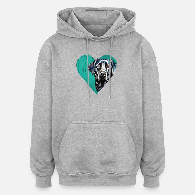 Labrador Retriever Portrait - Sweat à capuche oversize unisexe - gris chiné