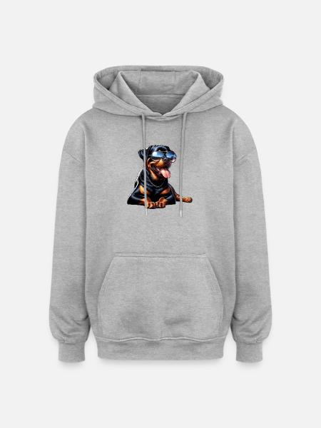 Rottweiler dog design - Oversized Unisex Hoodie - heather grey