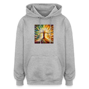 Heart Tree - Oversized Unisex Hoodie - heather grey - Front - Noah (186cm)