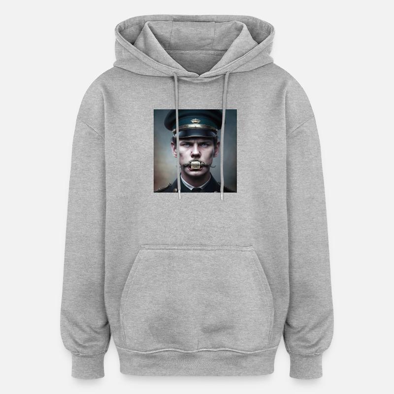 Conspiracy 04 - Ferme-la - Sweat à capuche oversize unisexe - gris chiné