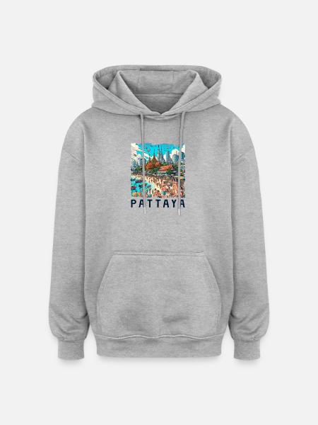 Pattaya Thailand beach design - Oversized Unisex Hoodie - heather grey