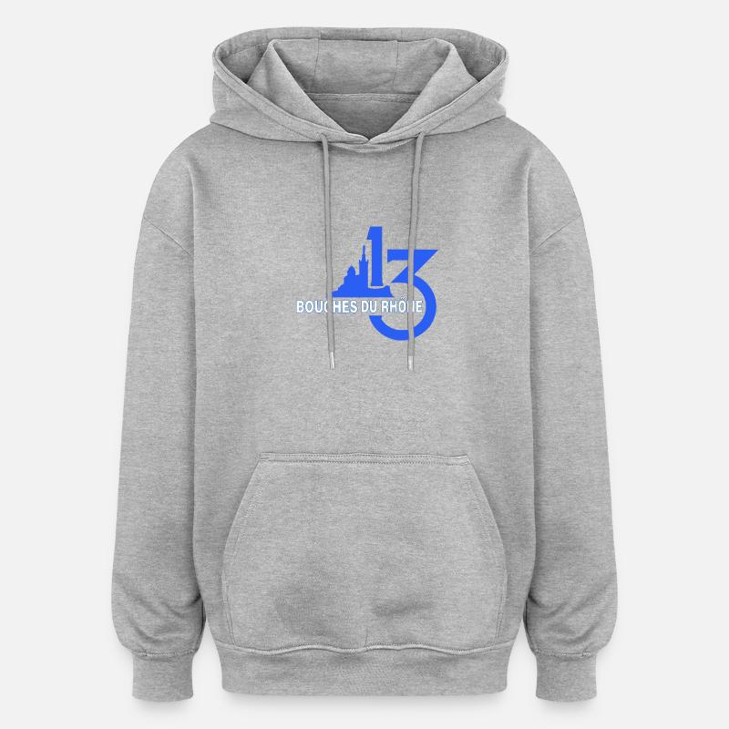 Bouches du Rhône - Sweat à capuche oversize unisexe - gris chiné