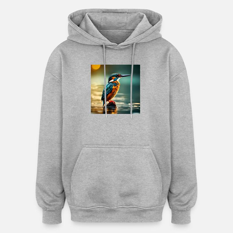 Martin Pêcheur - Sweat à capuche oversize unisexe - gris chiné