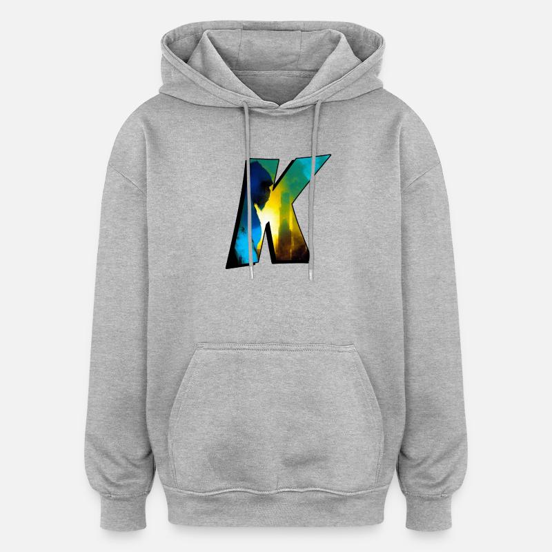 Gorille 01 - K2 - Sweat à capuche oversize unisexe - gris chiné