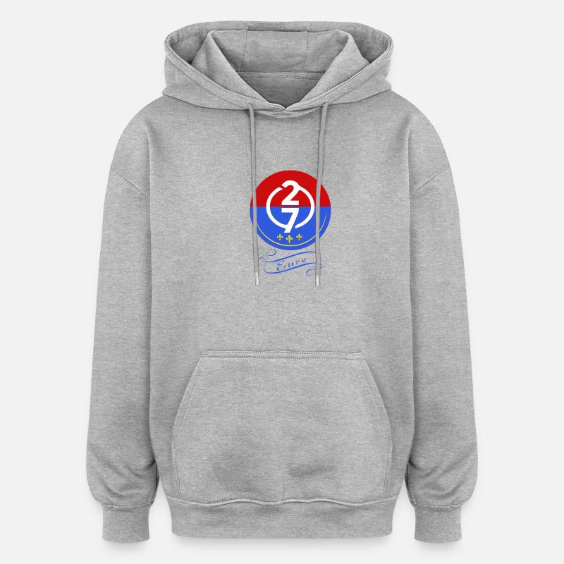 Eure - Sweat à capuche oversize unisexe - gris chiné