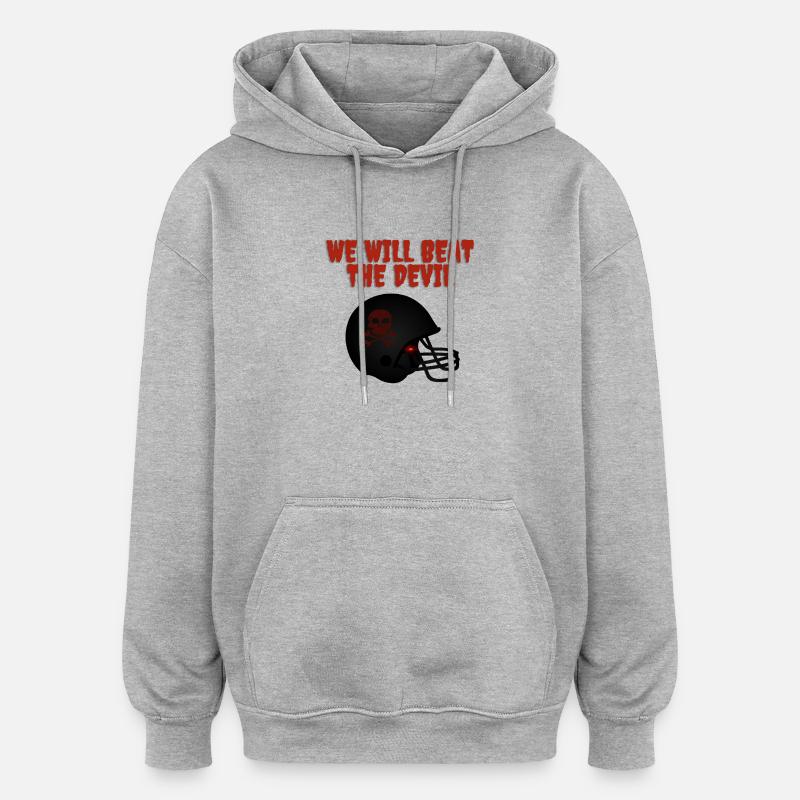 Düstere Motivationsbotschaft mit Schädel - Oversized Unisex Hoodie - Grau meliert