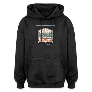 Panneau d’inspiration d’aventure spatiale - Sweat à capuche oversize unisexe - charbon - Devant - Noah (186cm)