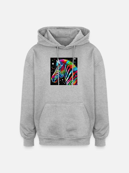 Zebra - Oversized Unisex Hoodie - heather grey