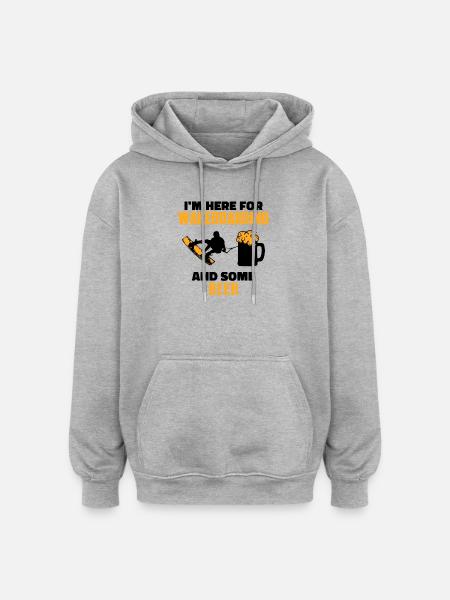 Surf, Wakeboard, Kitesurfer, Surf de déclaration - Sweat à capuche oversize unisexe - gris chiné