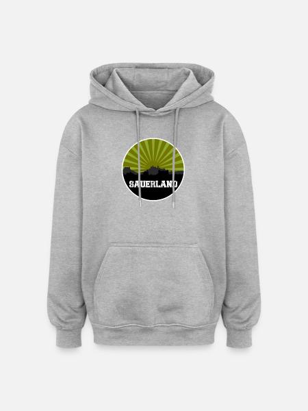Sauerland Retro Skyline - Oversized Unisex Hoodie - heather grey