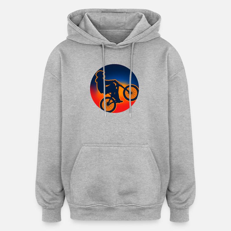 Vélo VTT Cyclisme Cadeau - Sweat à capuche oversize unisexe - gris chiné