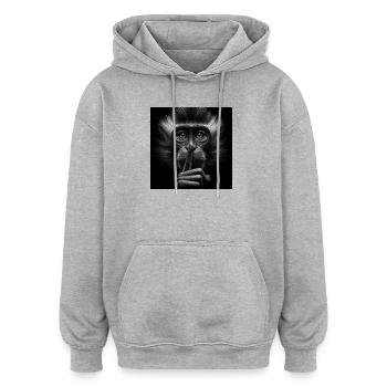 A Silent Monkey - Oversized Unisex Hoodie - heather grey - Front - Noah (186cm)