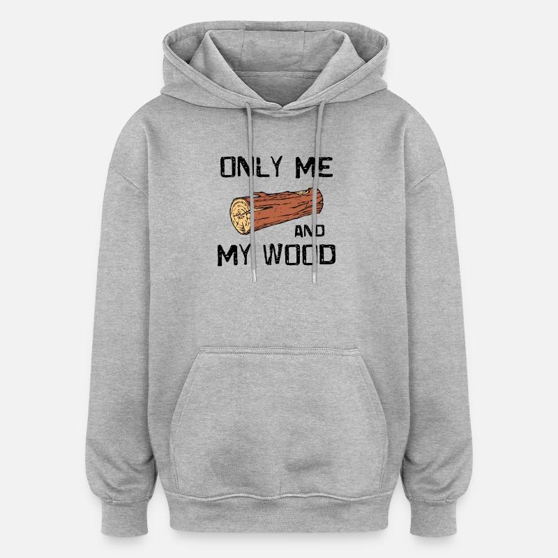 Woodland bois déclaration bûcheron boiseries - Sweat à capuche oversize unisexe - gris chiné