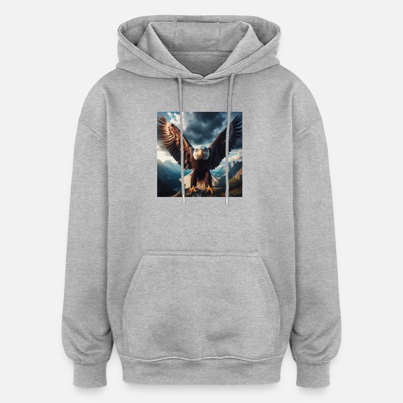 Aigle majestueux - Sweat à capuche oversize unisexe - gris chiné