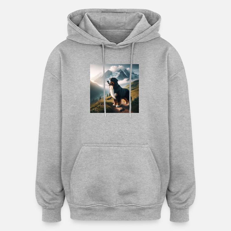 Bouvier bernois - Sweat à capuche oversize unisexe - gris chiné