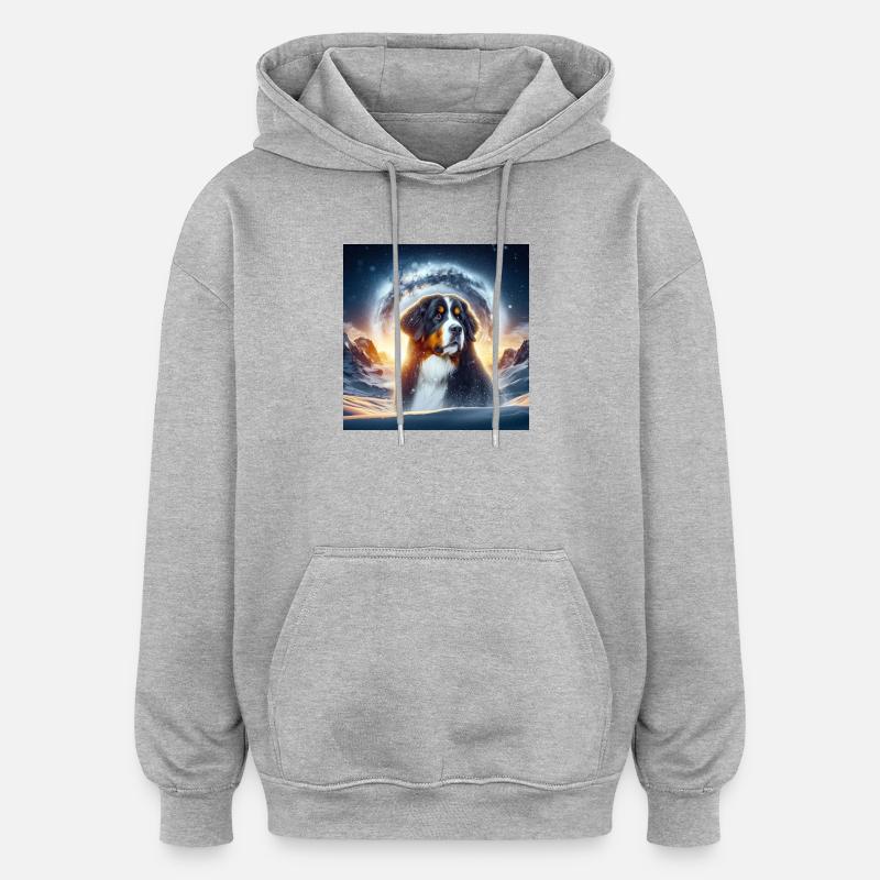 Bouvier bernois - Sweat à capuche oversize unisexe - gris chiné